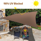 Quictent 20X20ft 185G HDPE 98% UV Block Square Sun Shade Sail-Brown