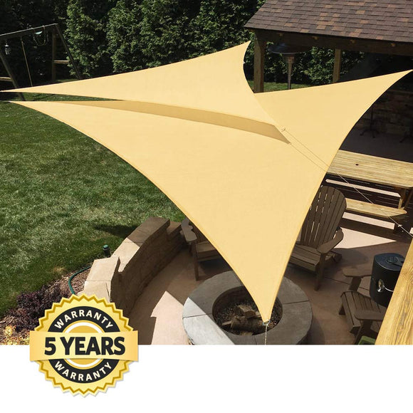 Quictent Triangle 20x20x20FT Sun Sail Shade Canopy Sand