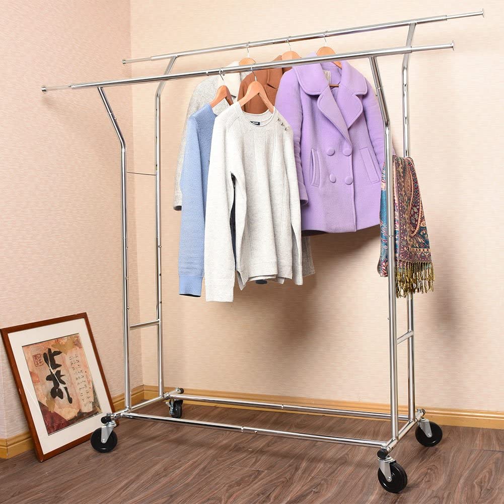 Hokeeper Commercial Grade Clothing Garment Racks Heavy Duty Double Rail Brandline