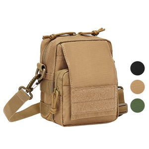 Multi-Purpose Compact Tactical Molle Pouch EDC Utility Gadget Belt Waist Bag with 6 Pockets Includes Shoulder Strap for Iphone 6 6Plus 7 7Plus, Tan