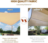 Quictent 185 GSM HDPE 12' Triangle Shade Sail-Sand
