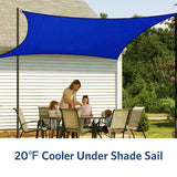 Quictent 185G HDPE 26'x20' Sun Sail Shade Canopy Blue