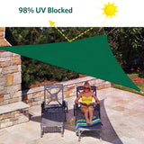 Quictent 185G HDPE 98% UV Block  20' x 20' x 20' Triangle Sun Shade Sail-Green