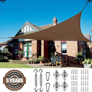 Quictent 20'x16' 185G HDPE 98% UV Block Rectangle Shade Sail -Brown