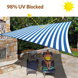 20'x16' 185G HDPE Colored Stripe Rectangle Shade Sail (White and Blue)