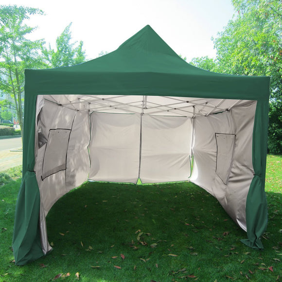 Quictent Privacy Pyramid-roofed 10'x15' Mesh Curtain EZ Pop Up Party Tent Canopy Gazebo 3 adjust point Green