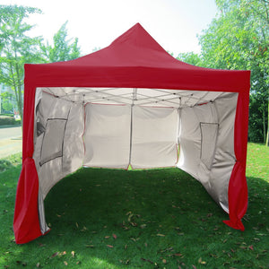 Quictent Privacy Pyramid-roofed 10'x15' Mesh Curtain EZ Pop Up Party Tent Canopy Gazebo 3 adjust point Red