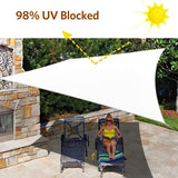 Quictent 24' 185G HDPE 98% UV Block Square Sun Shade Sail-White