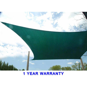 Quictent 185G HDPE Rectangle 26'x20' Sun Sail Shade Canopy UV Block Top Outdoor Cover Patio Garden Green