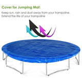 Zupapa 15 FT TUV Approved Trampoline with Enclosure net and poles Safety Pad Ladder Jumping Mat Rain Cover