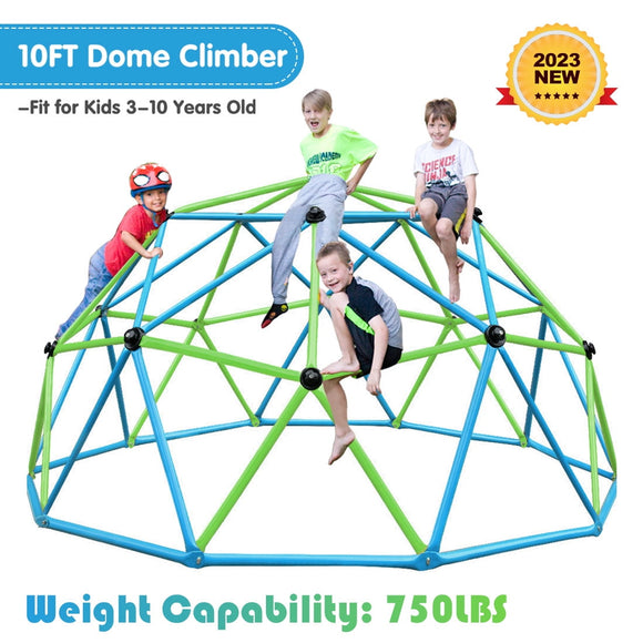 Zupapa Climbing Dome, Outdoor Jungle Gym, 10FT Upgraded Dome Climber with 750LBS Weight Capability,3D Assembly Video,Suitable for 1-6 Kids Climbing Frame