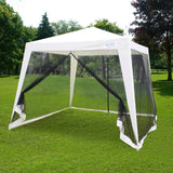 Quictent 10' x 10' Trapezoidal Mesh Netting Party Tent-Beige