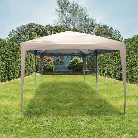 Quictent No-Side 10' x 20' Heavy Duty Pop Up Canopy-Beige