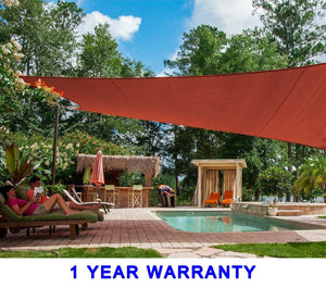 Quictent 24 x 24 ft 185G HDPE Square Sun Sail Shade Canopy UV Block Top Outdoor Cover Patio Garden Terracotta