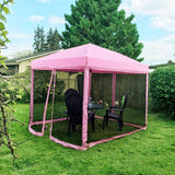 Quictent 8' x 8' Pop Up Canopy With Mesh Netting-Pink