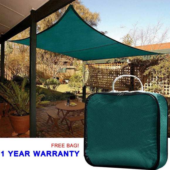 Quictent 185G HDPE Rectangle 10'x15' Sun Sail Shade Canopy UV Block Top Outdoor Cover Patio Garden Green