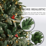 HOMAKER 6ft UL Certificated Pre-Lit Artificial Feel Real 450 Clear Lights Christmas Tree