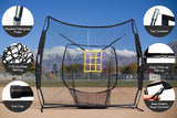 Zupapa Upgraded 7X7Ft Baseball Net with 12 Pack Baseballs Set - Black