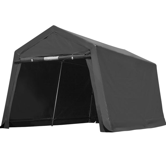 ADVANCE OUTDOOR 7x12 ft Anti-Snow Garage Outdoor Storage Shelter Portable Carport Canopy Tent with 2 Vents & 2 Detachable Roll-up Doors, Storage Shed kit for Motorcycle ATV Bike Garden Tools Vehicle
