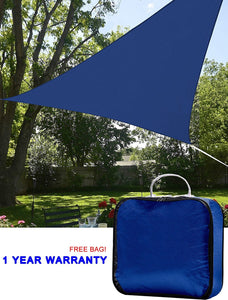 Quictent 185G HDPE Triangle 12x12x12 FT Sun Sail Shade Canopy UV Block Top Outdoor Cover Patio Garden Sand + Free Carry Bag Blue
