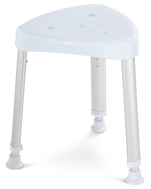 OasisSpace Adjustable Corner Shower Stool - Triangle Spa Shower Seat for Inside Shower, Shower Shaving Stool for Seniors, Anti-Slip and Durable Shower Chair for Small Shower