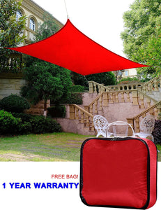 Quictent 185G HDPE Rectangle 10'x15' Sun Sail Shade Canopy UV Block Top Outdoor Cover Patio Garden Red