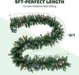 AnotherMe 9' Snowy Decoration Garland Set