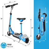 MAXTRA Upgraded E120 Adjustable Handlebar and Removable Seat Folding Electric Scooter-Blue