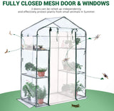 Quictent 56" x29" x77" Mini Greenhouse with Mesh Door 2 Windows&6 Shelves-Clear