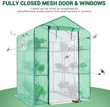Quictent 56''x56''x77'' Mini Greenhouse with Mesh Door 3 Windows&12 Shelves-Green