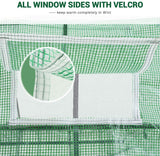 Quictent 56''x56''x77'' Mini Greenhouse with Mesh Door 3 Windows&12 Shelves-Green