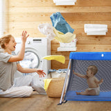 HEAO Portable Baby Playard Travel Crib-Blue