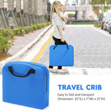 HEAO Portable Baby Playard Travel Crib With Zipper Side-Blue