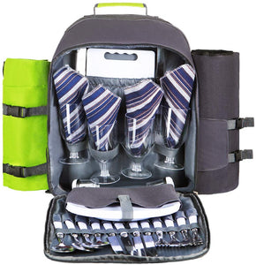 HOMAKER Picnic Backpack for 4 Person (Green)