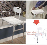Health Line Adjustable Bath Transfer Bench-White & Gray