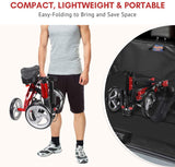 Health Line All-Terrain Aluminum Steerable Knee Walker-Hot Red