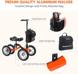 Health Line All-Terrain Aluminum Steerable Knee Walker-Orange
