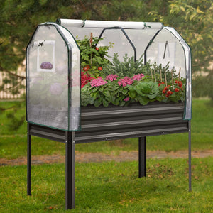 green house planter KING BIRD 47"×24"×56" Raised Garden Bed with Greenhouse, Legs Galvaniz – Brandline