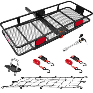 KING BIRD 60"x24"x6" Folding Hitch Cargo Carrier,550LBS Capacity,Fits to 2" Receiver