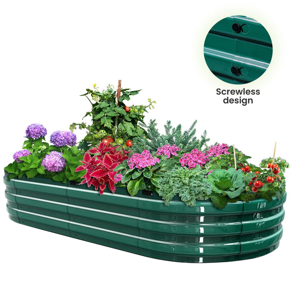 King Bird Screwless 6x3x1 ft Raised Garden Bed Galvanized Planter Box for Outdoor Gardening Green