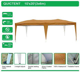 Quictent No-Side 10' x 20' Standard Pop Up Canopy -Sandy Brown