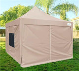 Quictent Privacy Upgraded Pyramid 10' x 10' Pop Up Canopy-Beige