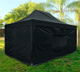 Quictent Upgraded Privacy 10' x 15' Pyramid Pop Up Canopy-Black