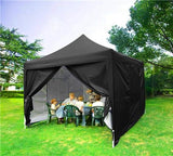 Quictent Upgraded Privacy 6.6' x 6.6' Pyramid Pop Up Canopy-Black