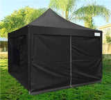 Quictent Upgraded Privacy 8' x 8' Pyramid Pop Up Canopy-Black