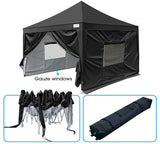Quictent Upgraded Privacy 8' x 8' Pyramid Pop Up Canopy-Black