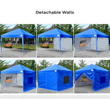 Quictent Privacy Upgraded Pyramid 10' x 10' Pop Up Canopy-Royal Blue