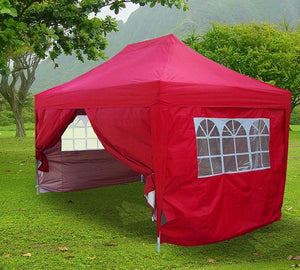 Qucitent 4Season 10' x 15' Pyramid Pop Up Canopy-Red