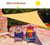 Quictent 185G HDPE 98% UV Block 18' Triangle Sun Shade Sail-Ivory