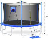 TUV Certified ORCC 15FT Basketball Trampoline with Safety Enclosure Net for Kids
